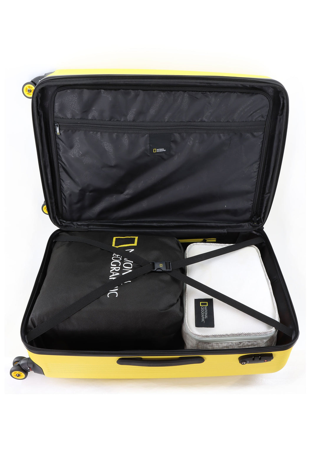 National Geographic Harde Kofferset 3-Delig / Reiskofferset / Trolleyset - Aerodrome - Yellow