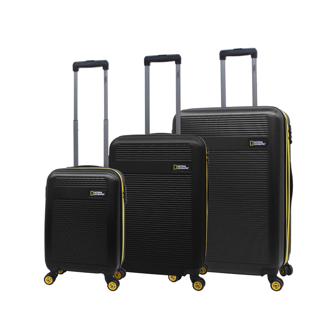 National Geographic Arodrome Hard Suitcase / Trolley / Travel Suitcase - (Set/S/M/L) - Black