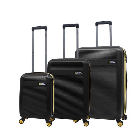 National Geographic Arodrome Hard Suitcase / Trolley / Travel Suitcase - (Set/S/M/L) - Black