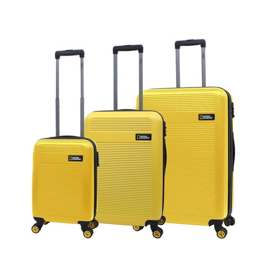 National Geographic Harde Kofferset 3-Delig / Reiskofferset / Trolleyset - Aerodrome - Yellow